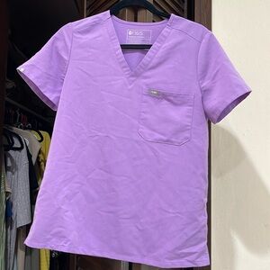 Figs Lilac Dawn Catarina Scrub Top S